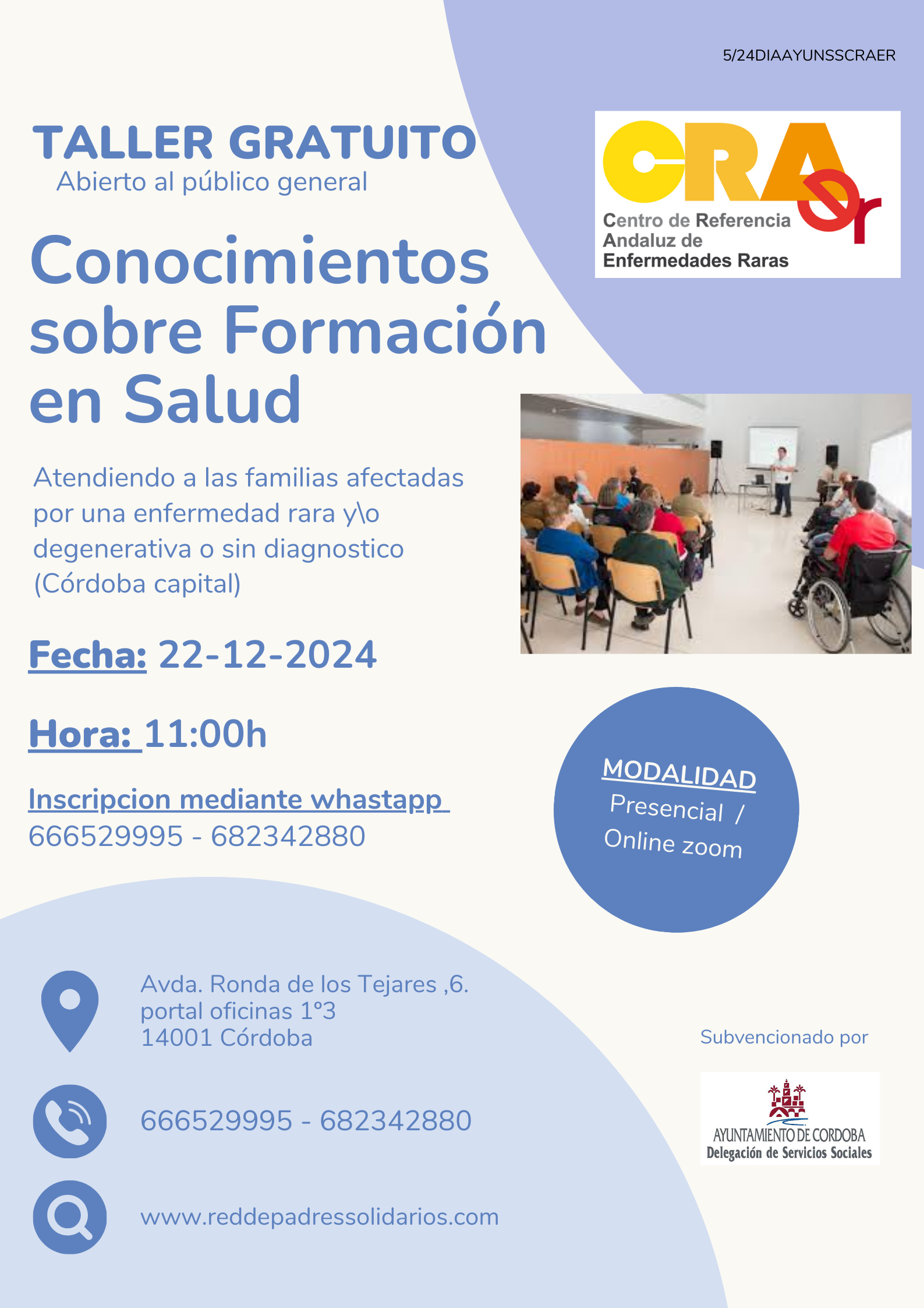 TALLER CONOCIMIENTOS SOBRE FORMACIÓN EN SALUD
