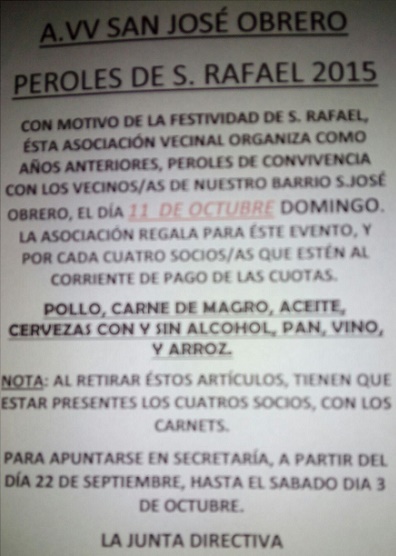 A.V. SAN JOSE OBRERO_ Peroles de San Rafael 2015